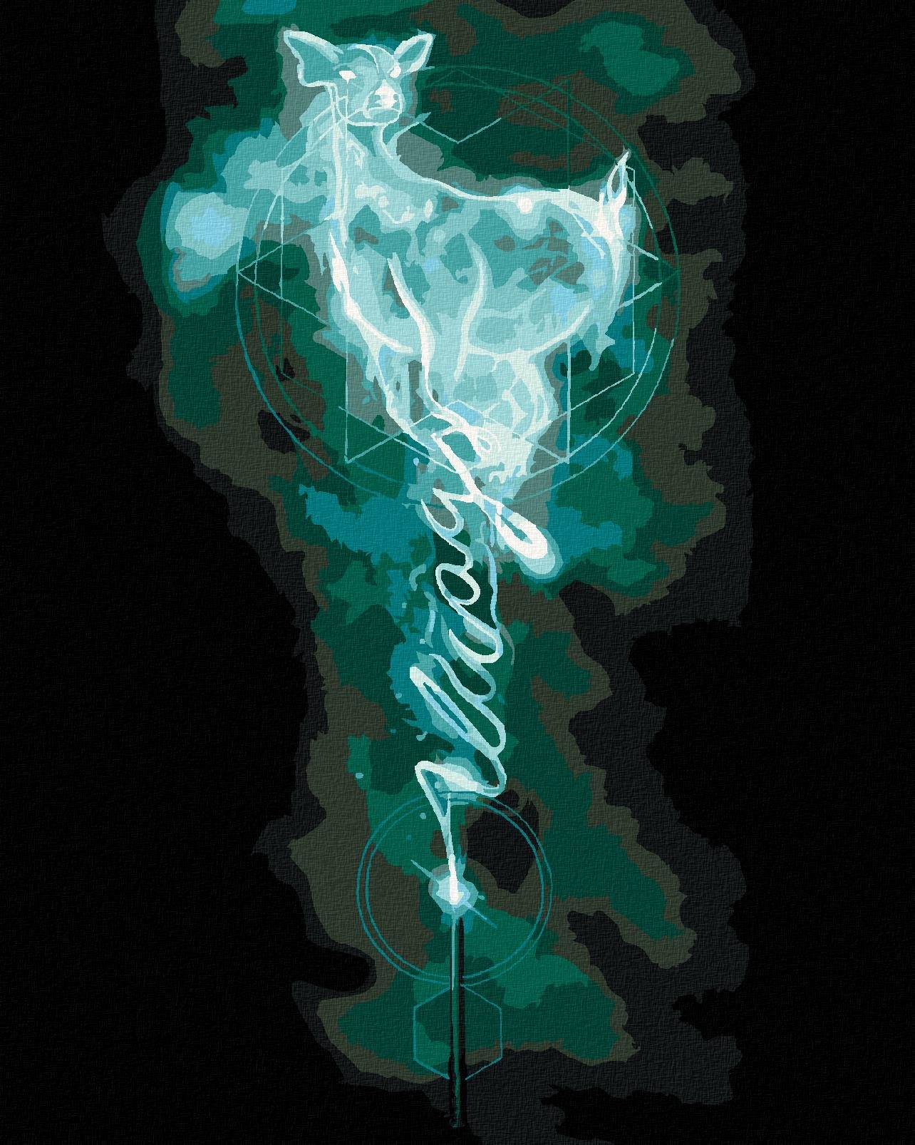 Zuty – Maľovanie podľa čísel – Expecto Patronum laň (Harry Potter), 40 × 50 cm, plátno