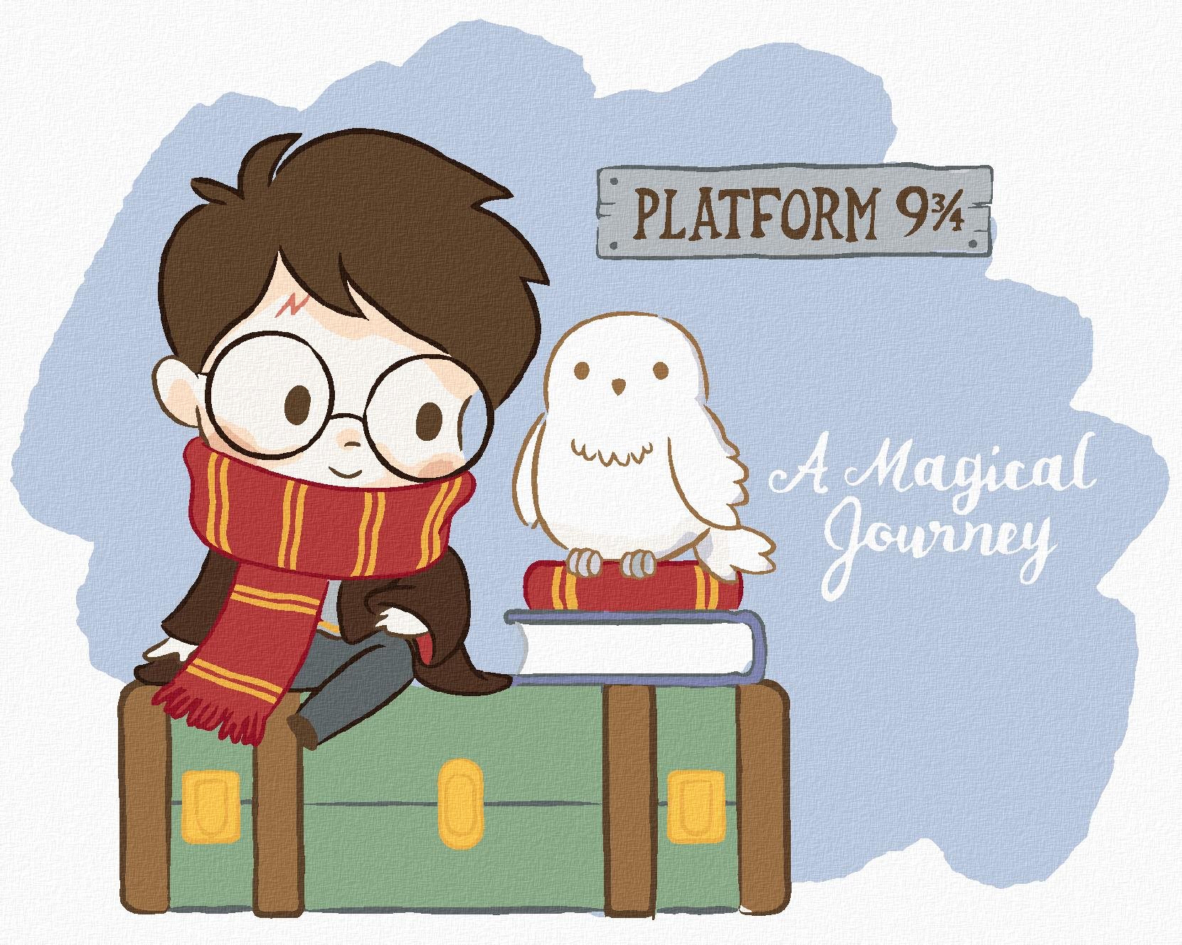 Zuty – Maľovanie podľa čísel – Harry Potter na nástupišti 9 a 3/4, 40 × 50 cm, plátno + rám