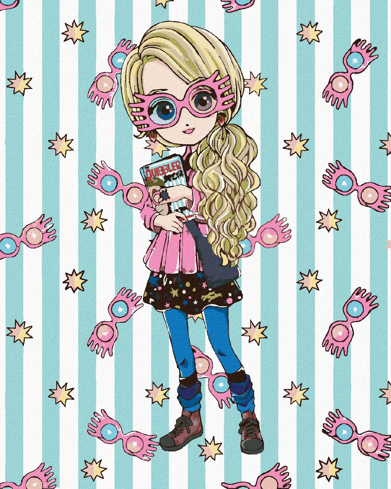Zuty – Maľovanie podľa čísel – Luna Lovegoodová s okuliarmi (Harry Potter), 40 × 50 cm, plátno + rám
