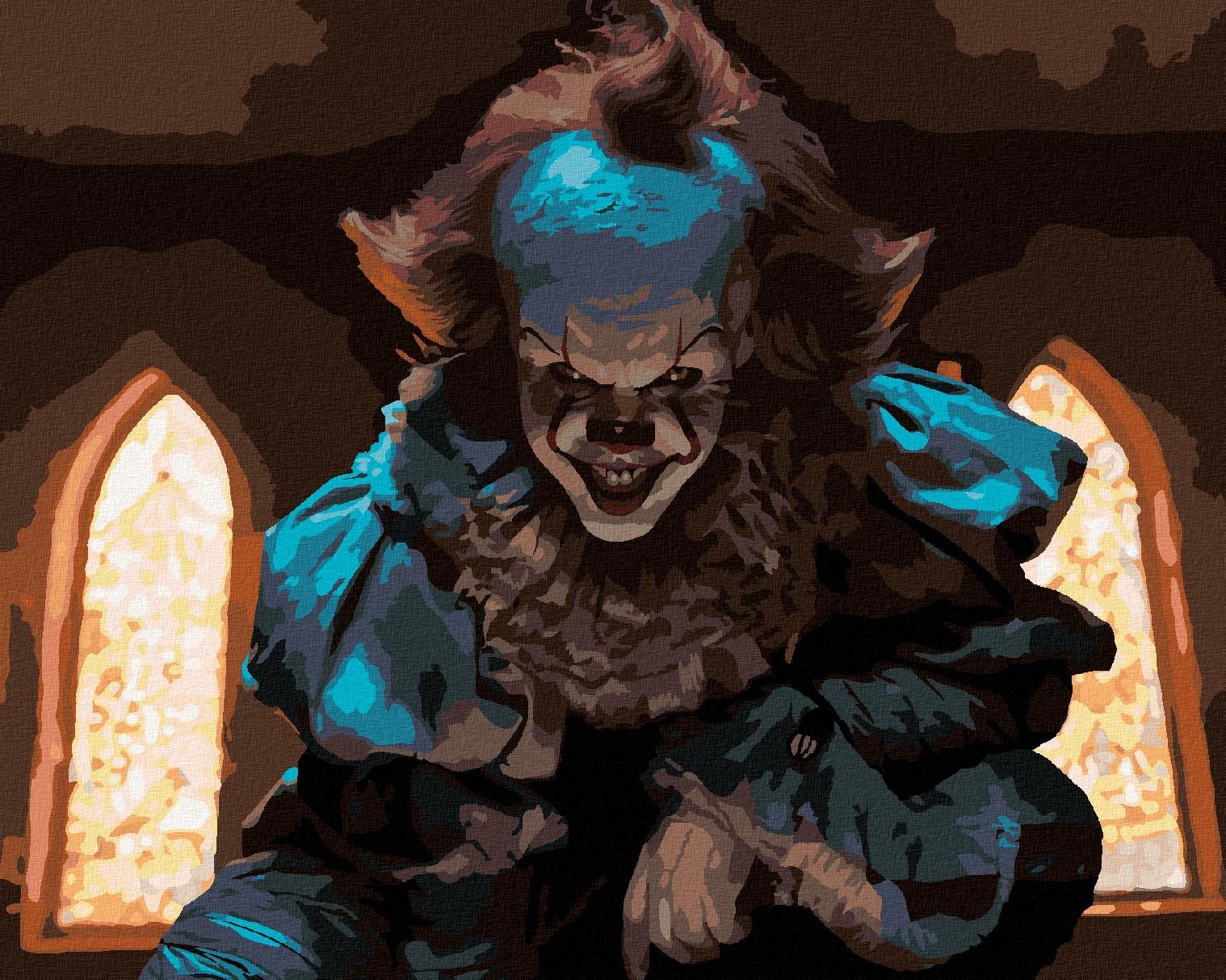 Zuty – Maľovanie podľa čísel – Pennywise v kostole (To), 40 × 50 cm, plátno