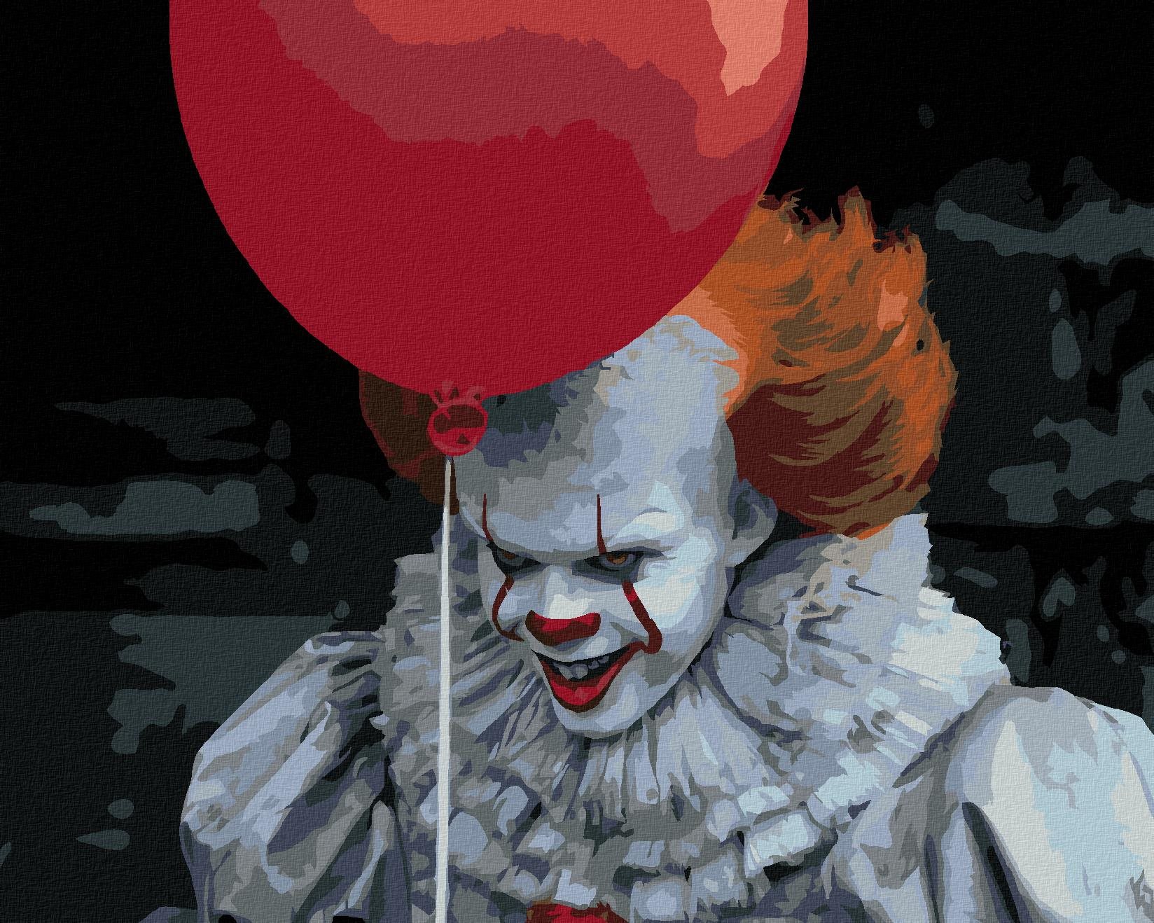 Zuty – Maľovanie podľa čísel – Pennywise s Balónikom (To), 40 × 50 cm, plátno