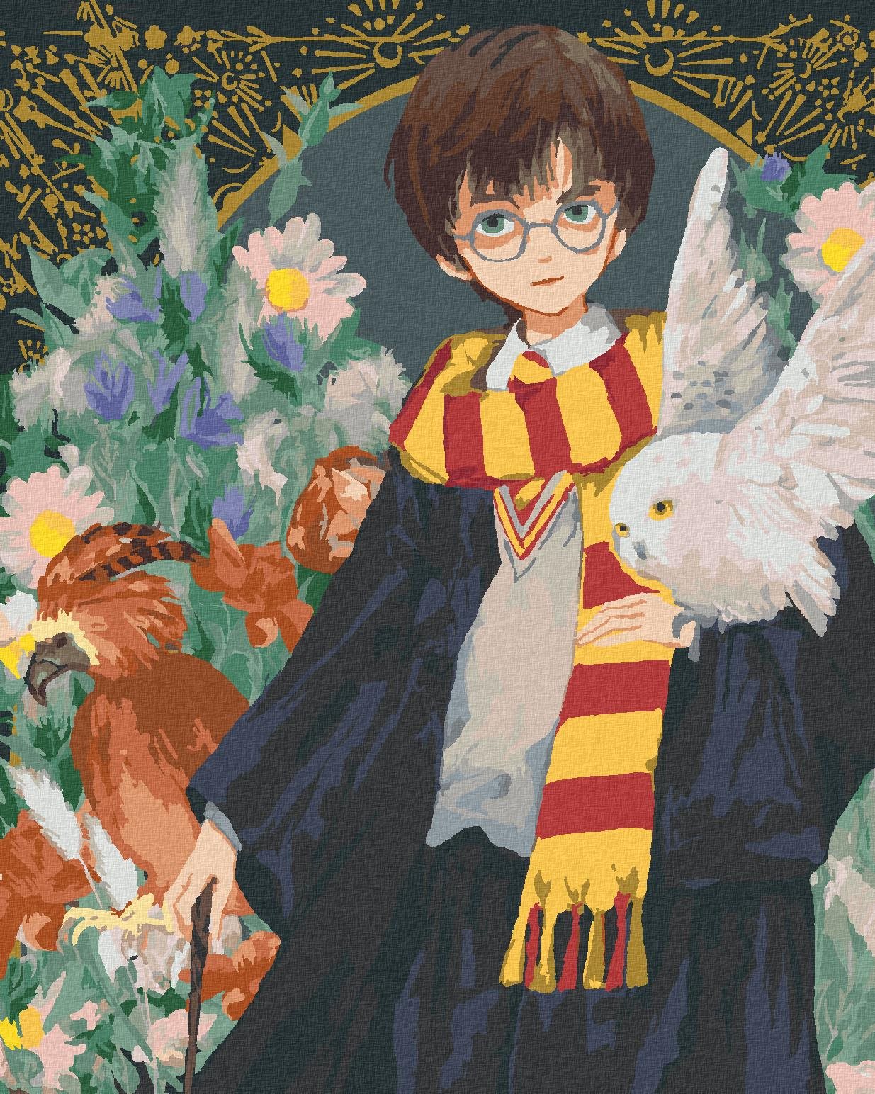 Zuty – Maľovanie podľa čísel – Harry Potter, Hedviga a Fénix Fawkes, 40 × 50 cm, plátno