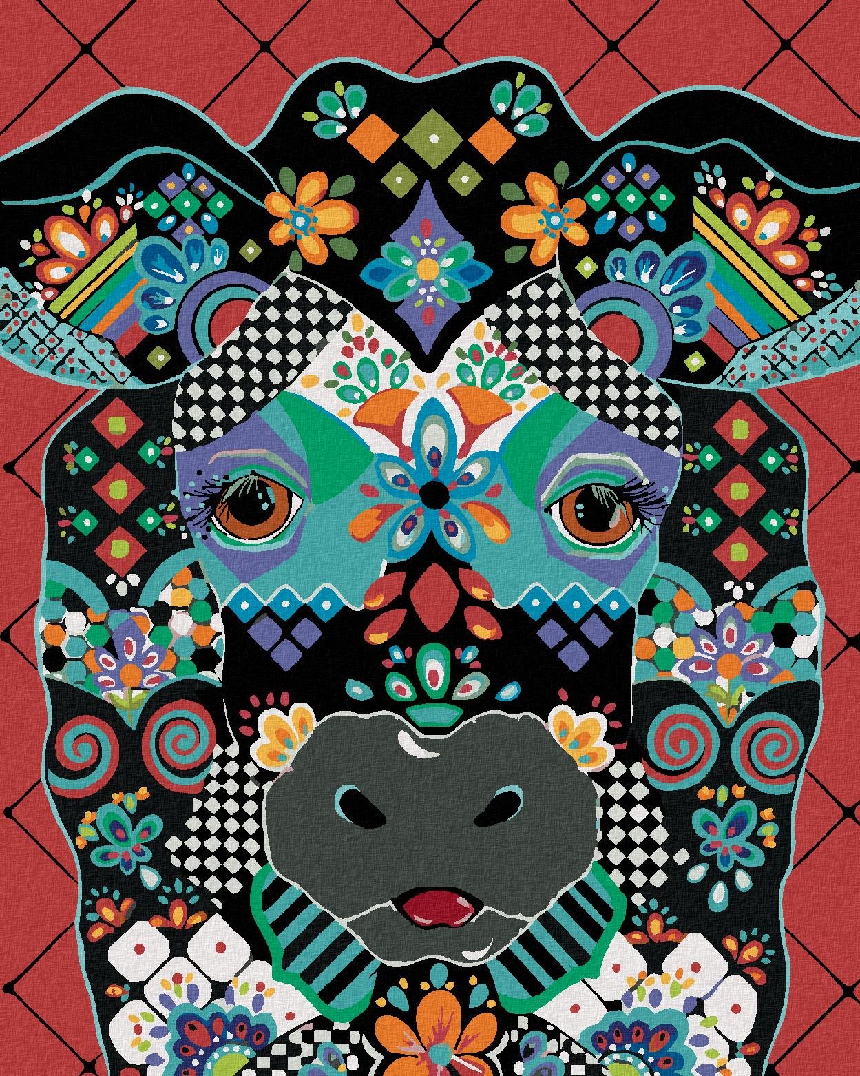 Zuty – Maľovanie Podľa Čísel – Krava (Jonna James), 80 × 100 cm, Plátno + Rám