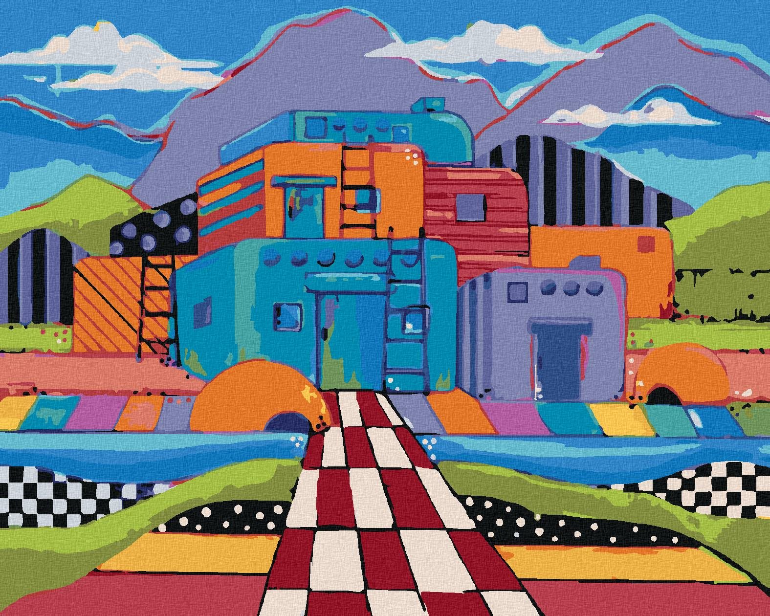 Zuty – Maľovanie Podľa Čísel – Farebný Dom (Jonna James), 40 × 50 cm, Plátno