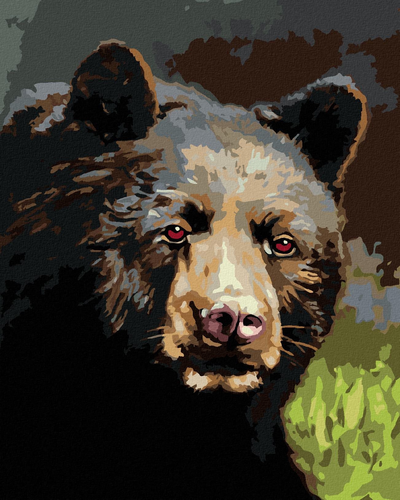 Zuty – Maľovanie Podľa Čísel – Portrét Medveď (D. Rusty Rust), 80 × 100 cm, Plátno + Rám