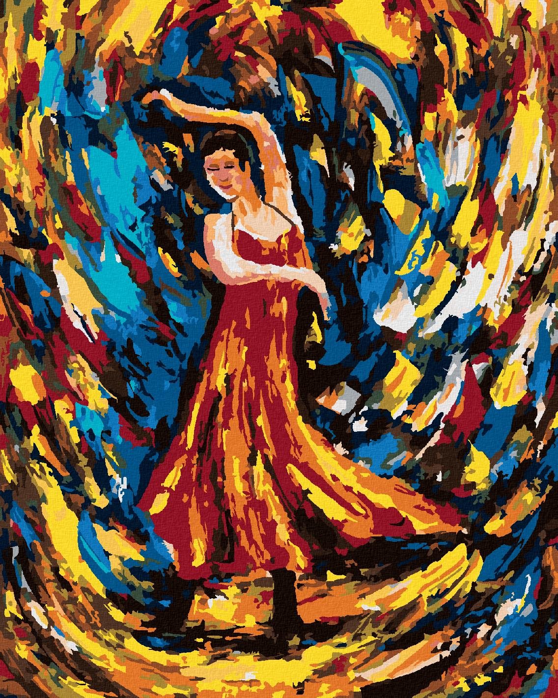 Zuty – Maľovanie Podľa Čísel – Dievča Tancujúce Flamenco, 40 × 50 cm, Plátno + Rám