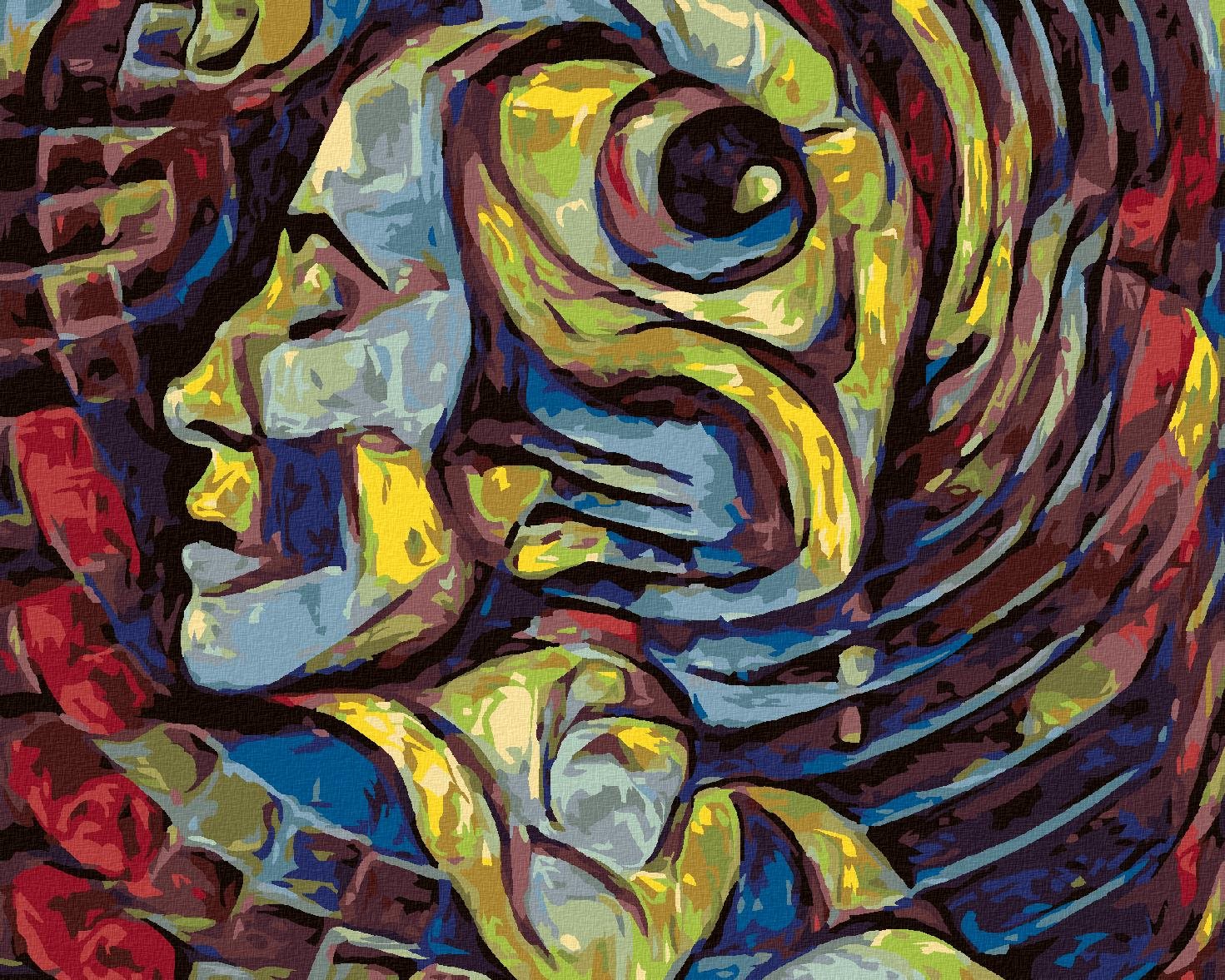 Zuty – Maľovanie Podľa Čísel – Abstraktná Žena S Okom, 80 × 100 cm, Plátno