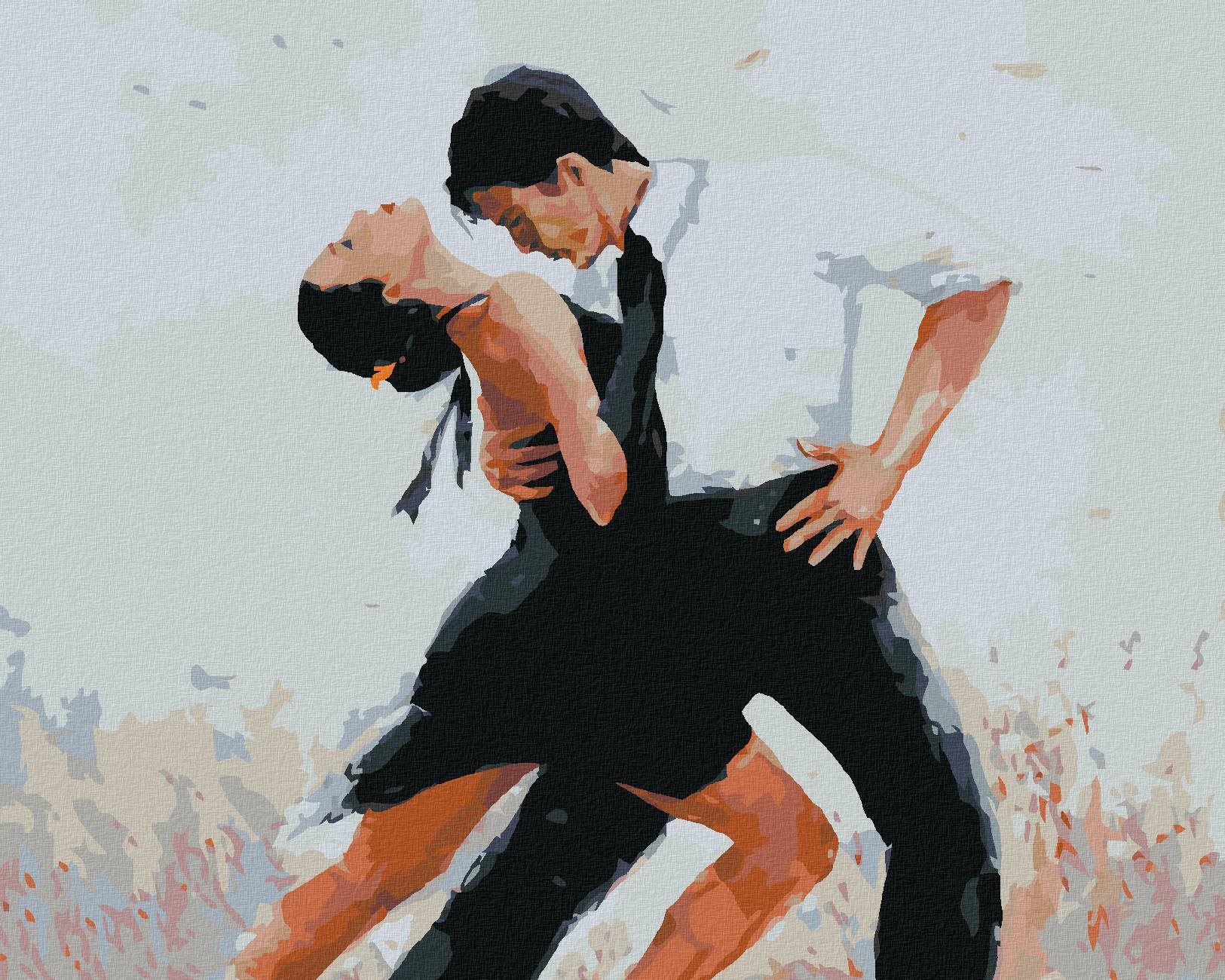 Zuty – Maľovanie Podľa Čísel – Tanečníci Tancujúci Tango, 40 × 50 cm, Plátno + Rám
