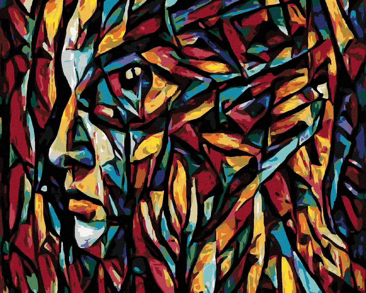 Zuty – Maľovanie Podľa Čísel – Abstraktný Portrét Ženy, 80 × 100 cm, Plátno