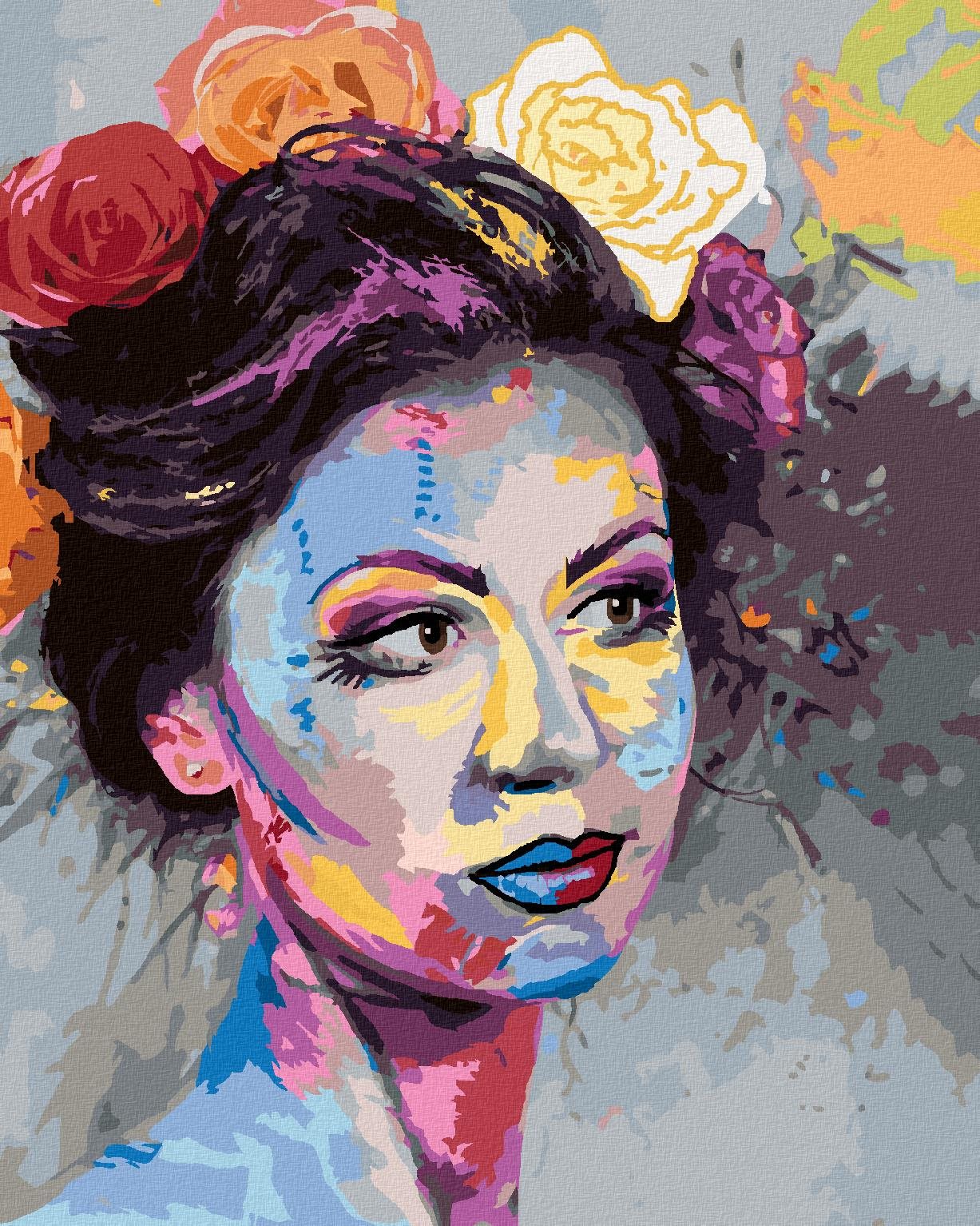 Zuty – Maľovanie Podľa Čísel – Žena S Farebným Mejkapom, 40 × 50 cm, Plátno + Rám