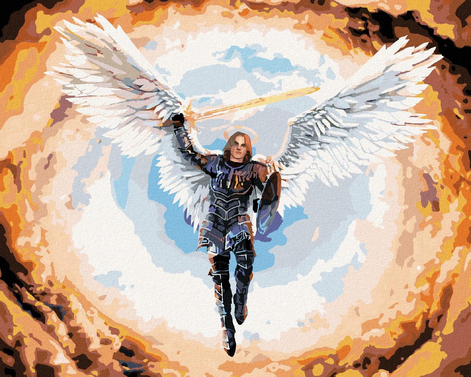 Zuty – Maľovanie Podľa Čísel – Archanjel Michael, 80 × 100 cm, Plátno + Rám