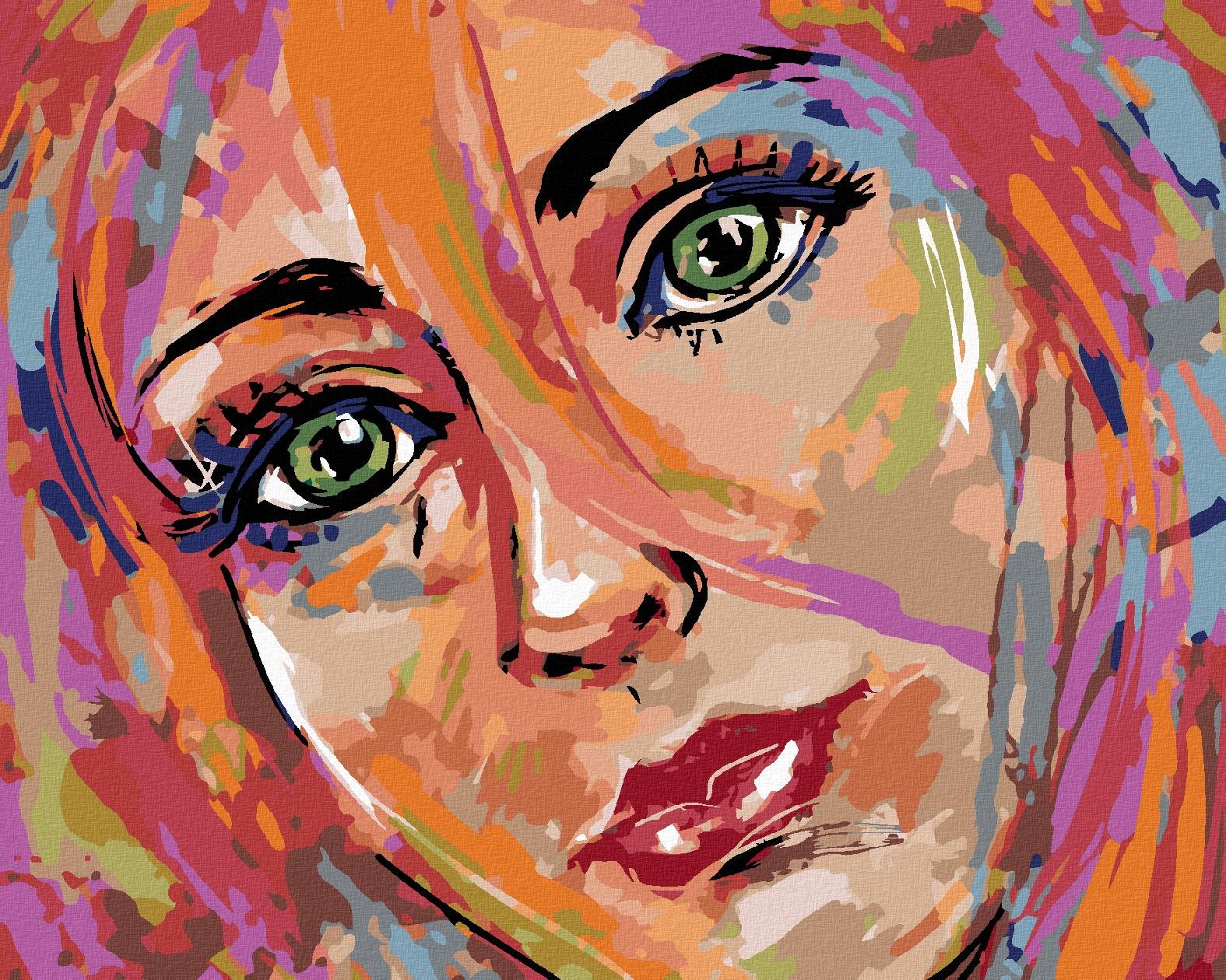 Zuty – Maľovanie Podľa Čísel – Dievča So Zelenými Očami, 40 × 50 cm, Plátno + Rám