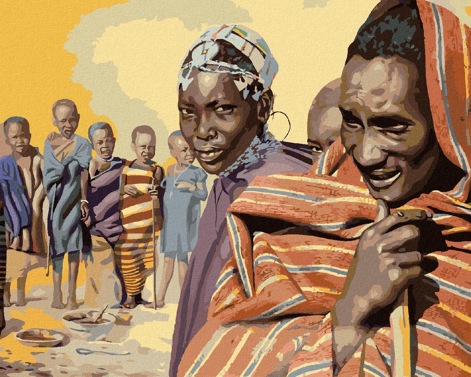 Zuty – Maľovanie podľa čísel – Afrika Domorodci (D. Rusty Rust), 40 × 50 cm, plátno + rám