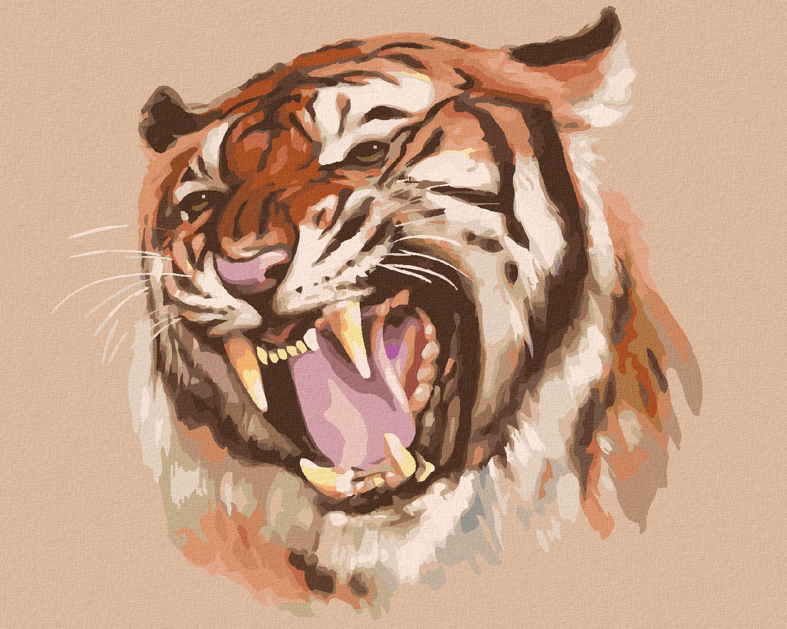 Zuty – Maľovanie podľa čísel – Revúci tiger portrét (D. Rusty Rust), 40 × 50 cm, plátno