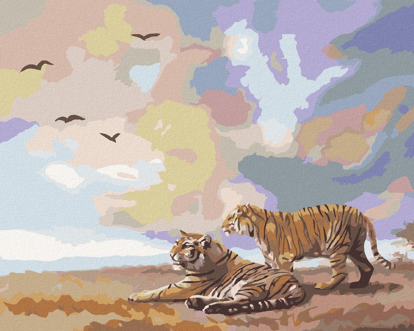 Zuty – Maľovanie podľa čísel – Tiger a mraky (D. Rusty Rust), 40 × 50 cm, plátno
