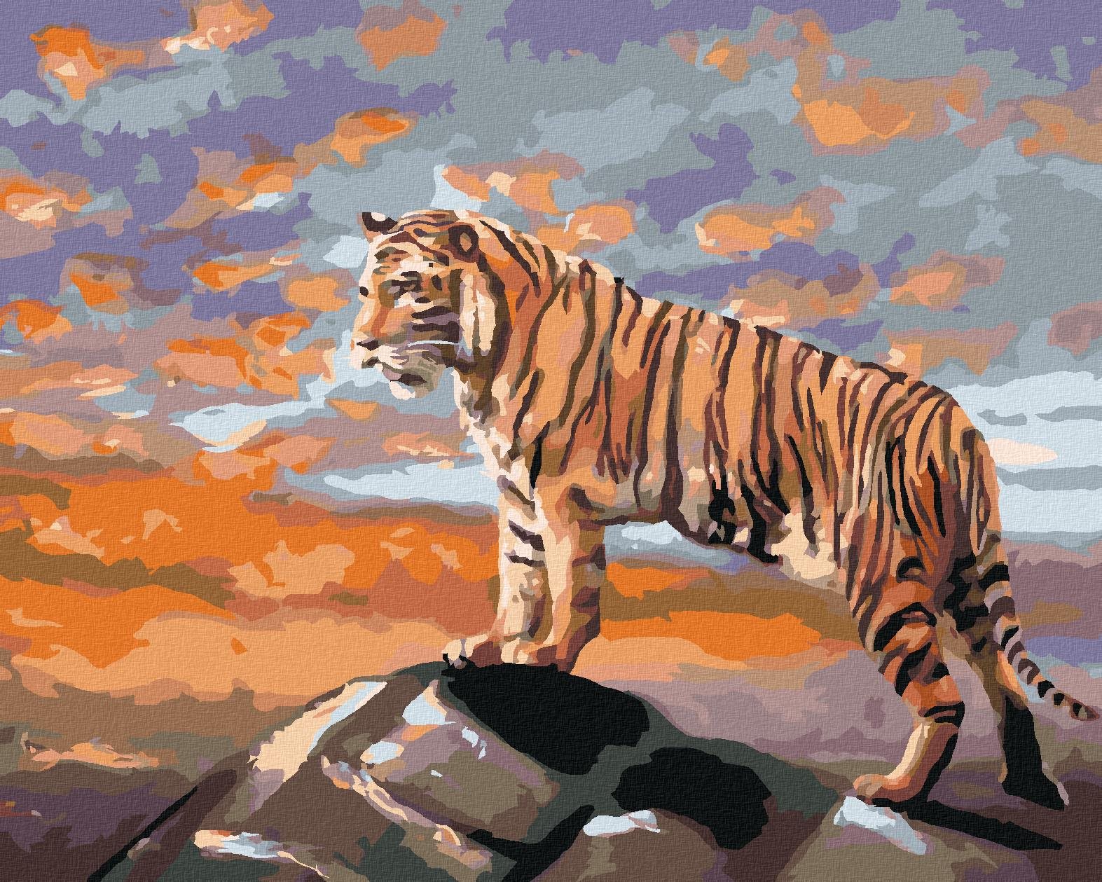 Zuty – Maľovanie podľa čísel – Tiger na skale (D. Rusty Rust), 80 × 100 cm, plátno