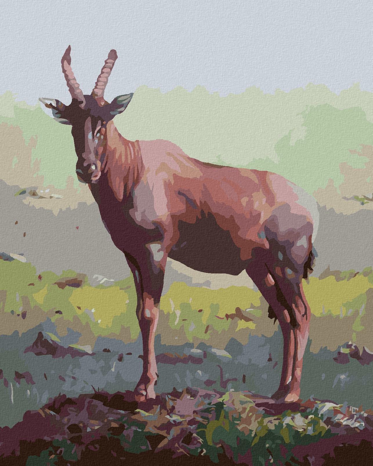 Zuty – Maľovanie Podľa Čísel – Antilopa V Tráve (D. Rusty Rust), 80 × 100 cm, Plátno