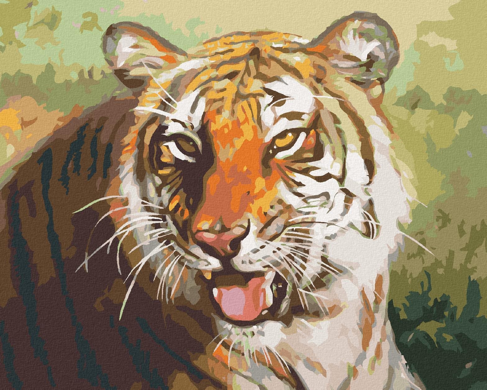 Zuty – Maľovanie podľa čísel – Odpočívajúci tiger portrét (D. Rusty Rust), 80 × 100 cm, plátno + rám