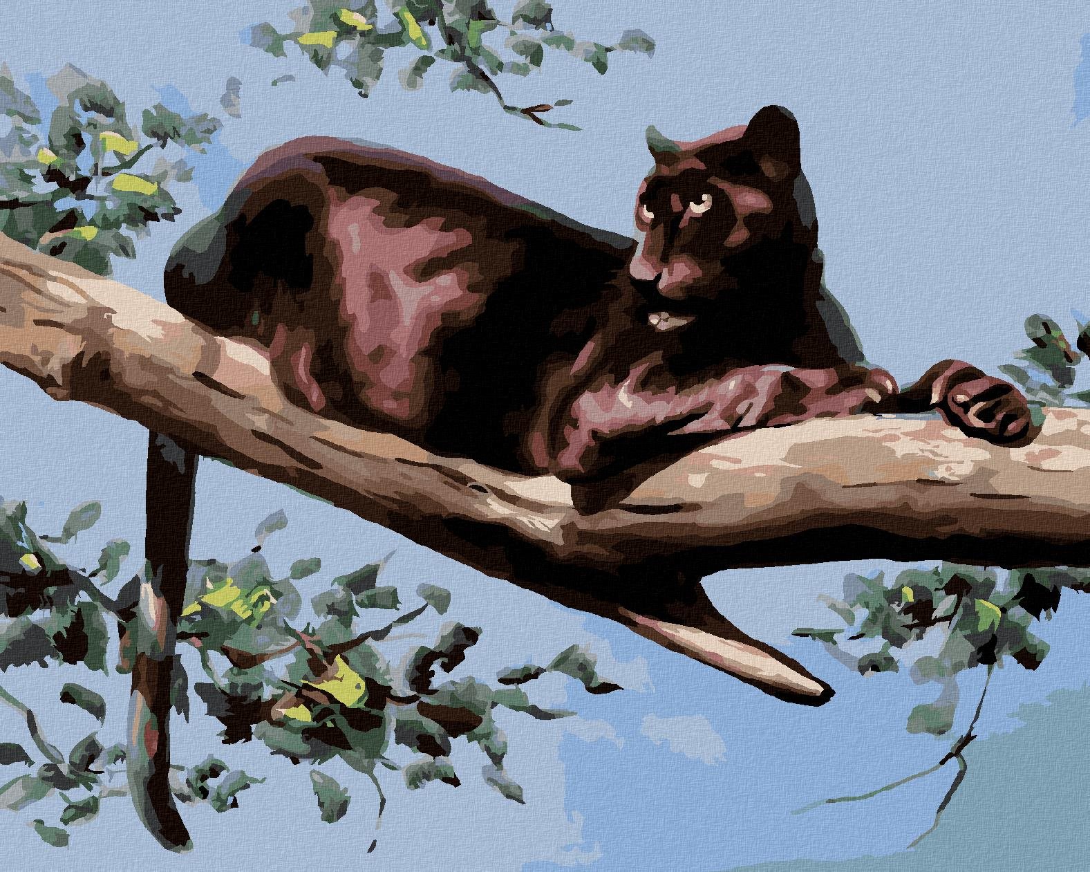 Zuty – Maľovanie podľa čísel – Panter ležiaci na vetve (D. Rusty Rust), 80 × 100 cm, plátno