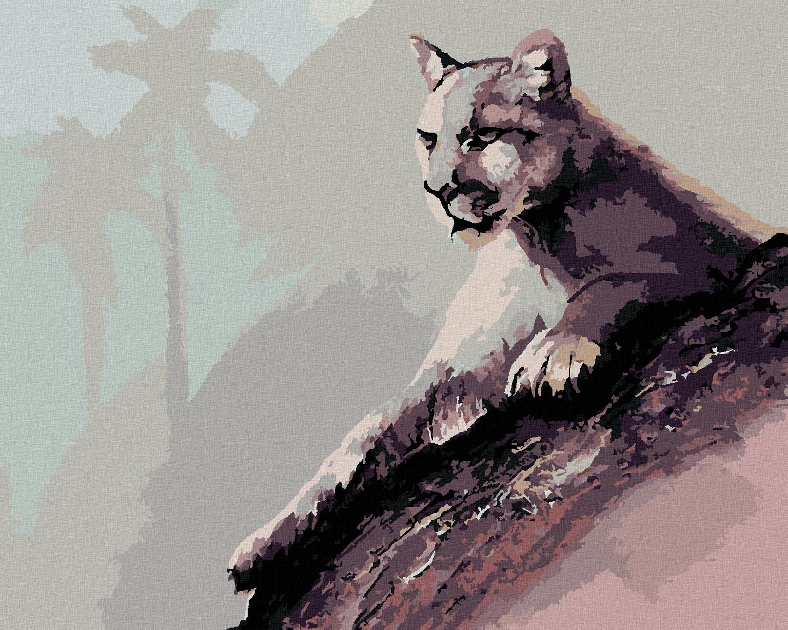 Zuty – Maľovanie podľa čísel – Ležiaca puma (D. Rusty Rust), 40 × 50 cm, plátno