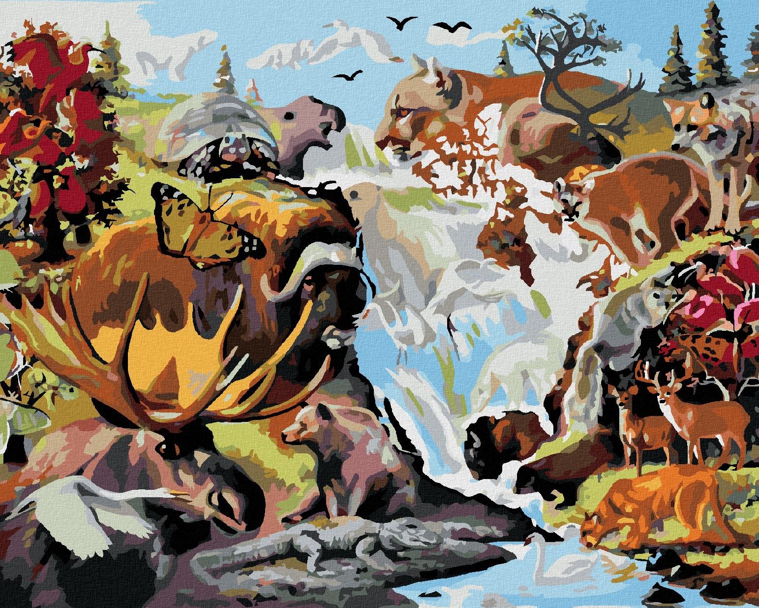 Zuty – Maľovanie podľa čísel – Zvieratá schované v obraze (D. Rusty Rust), 40 × 50 cm, plátno