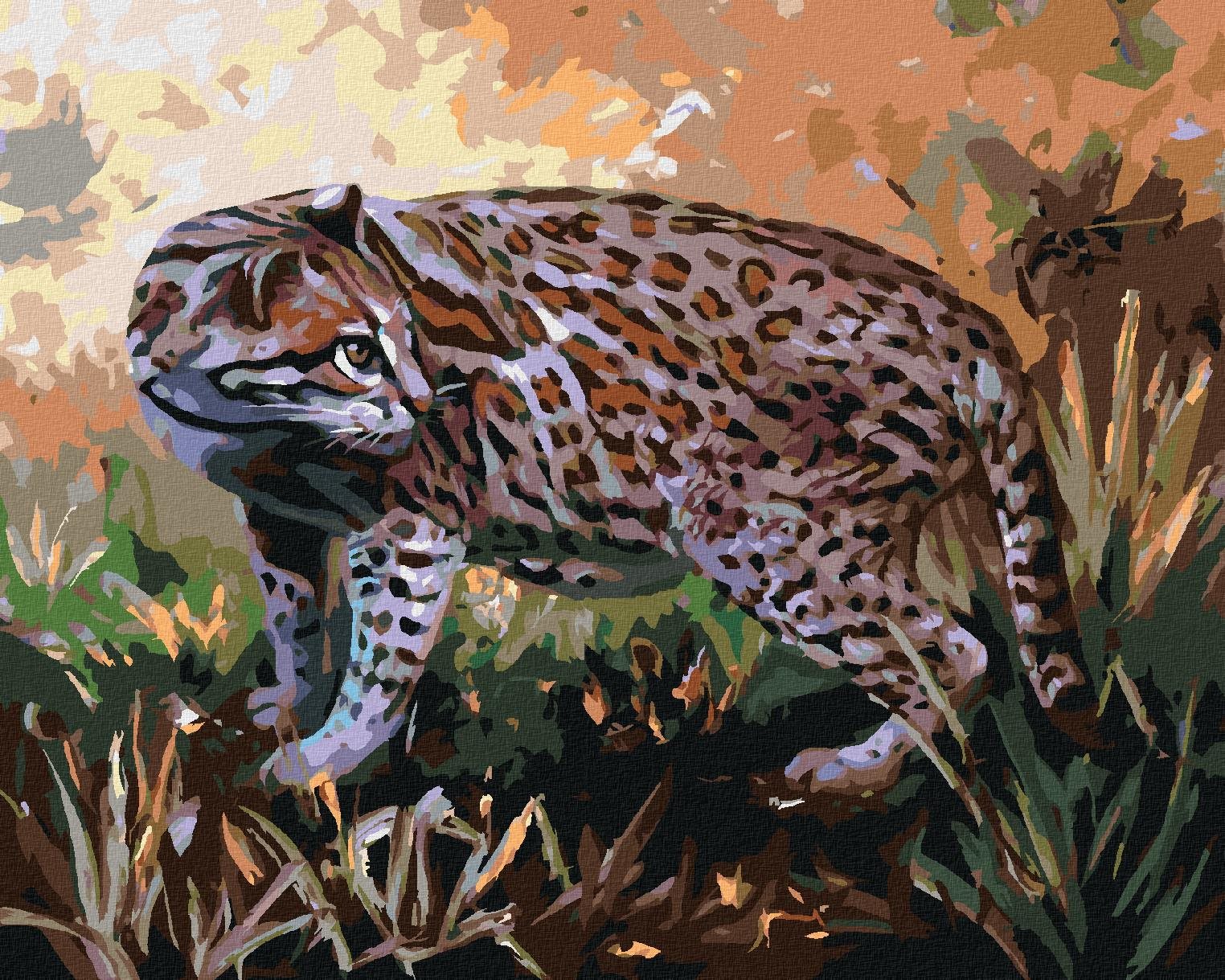 Zuty – Maľovanie podľa čísel – Ocelot v tráve (D. Rusty Rust), 80 × 100 cm, plátno