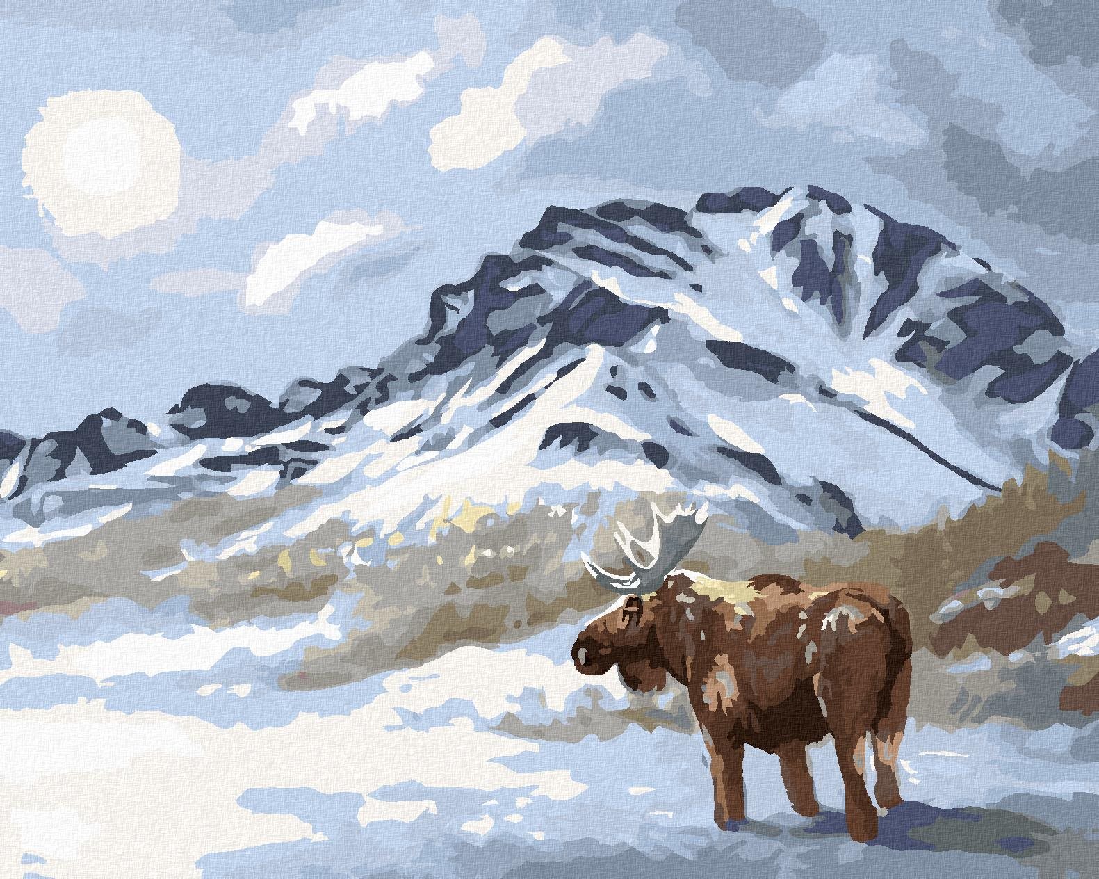 Zuty – Maľovanie Podľa Čísel – Los Stojaci V Snehu (D. Rusty Rust), 40 × 50 cm, Plátno