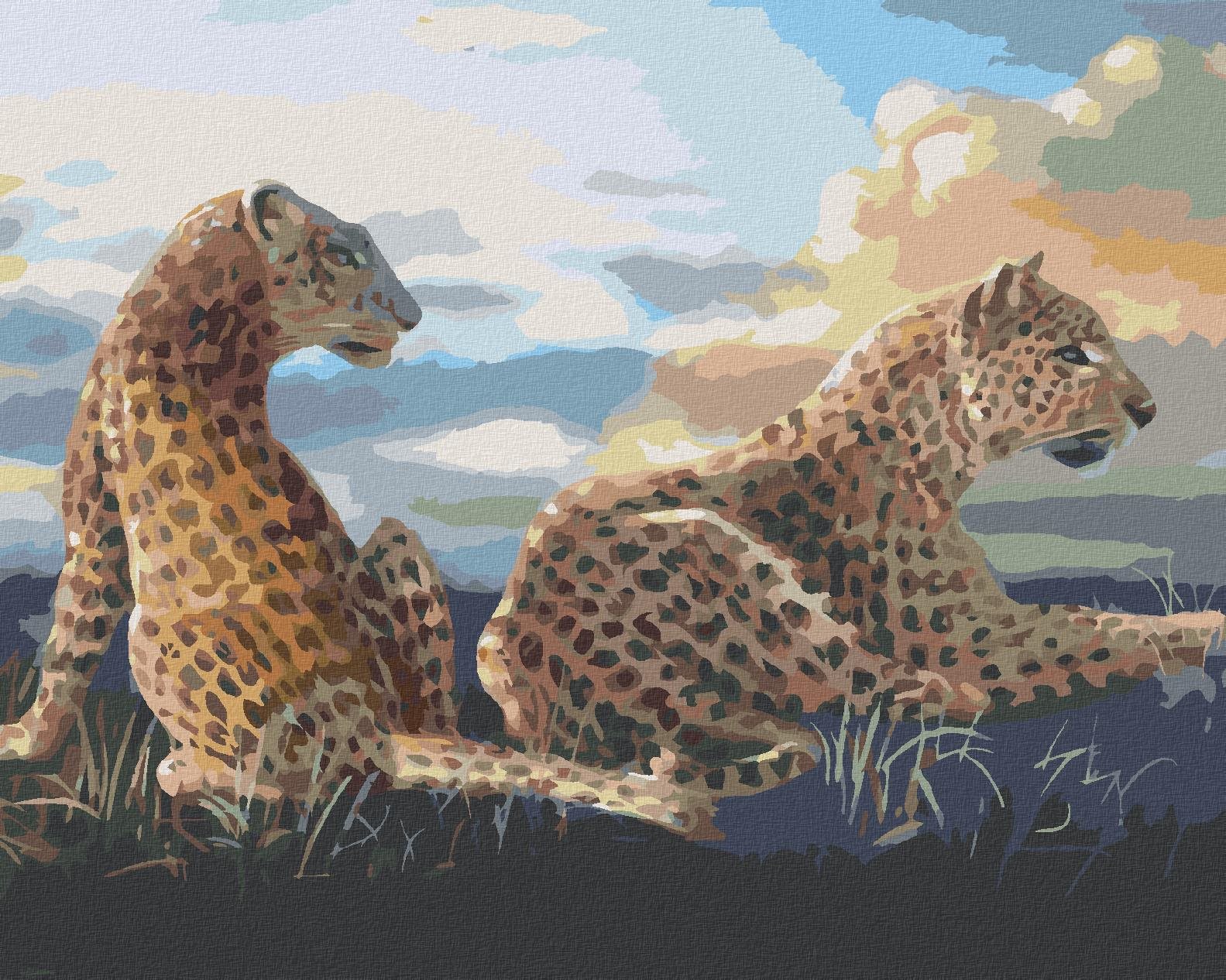 Zuty – Maľovanie Podľa Čísel – Ležiaci Leopard (D. Rusty Rust), 40 × 50 cm, Plátno