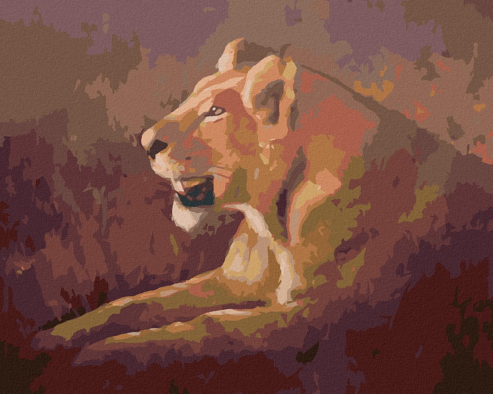 Zuty – Maľovanie Podľa Čísel – Ležiaca Levica (D. Rusty Rust), 80 × 100 cm, Plátno