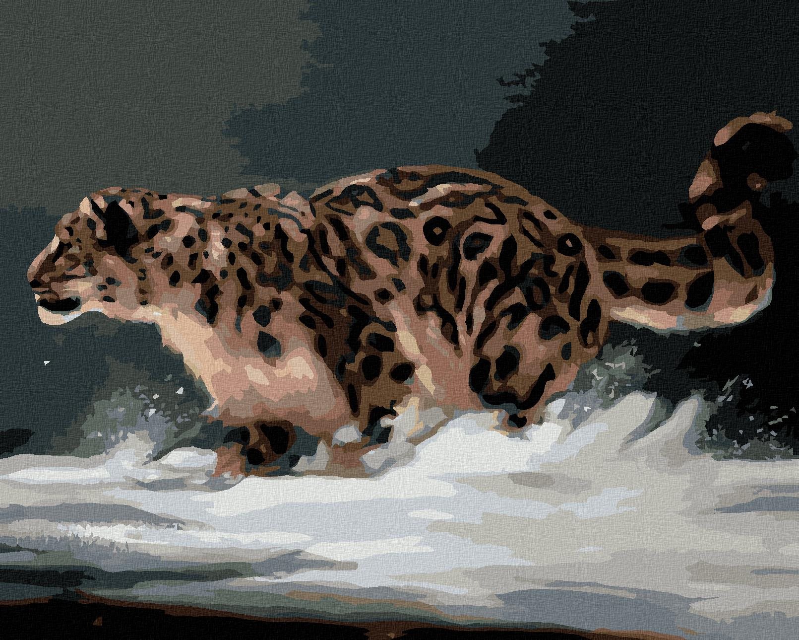 Zuty – Maľovanie Podľa Čísel – Leopard Na Snehu (D. Rusty Rust), 40 × 50 cm, Plátno