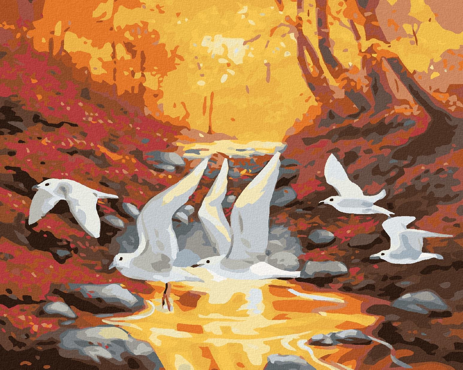 Zuty – Maľovanie Podľa Čísel – Volavky (D. Rusty Rust), 40 × 50 cm, Plátno + Rám