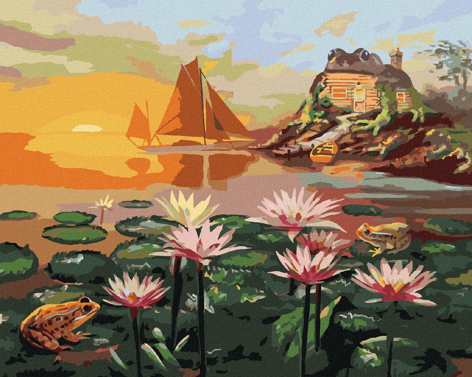 Zuty – Maľovanie Podľa Čísel – Žabí Dom (D. Rusty Rust), 40 × 50 cm, Plátno + Rám