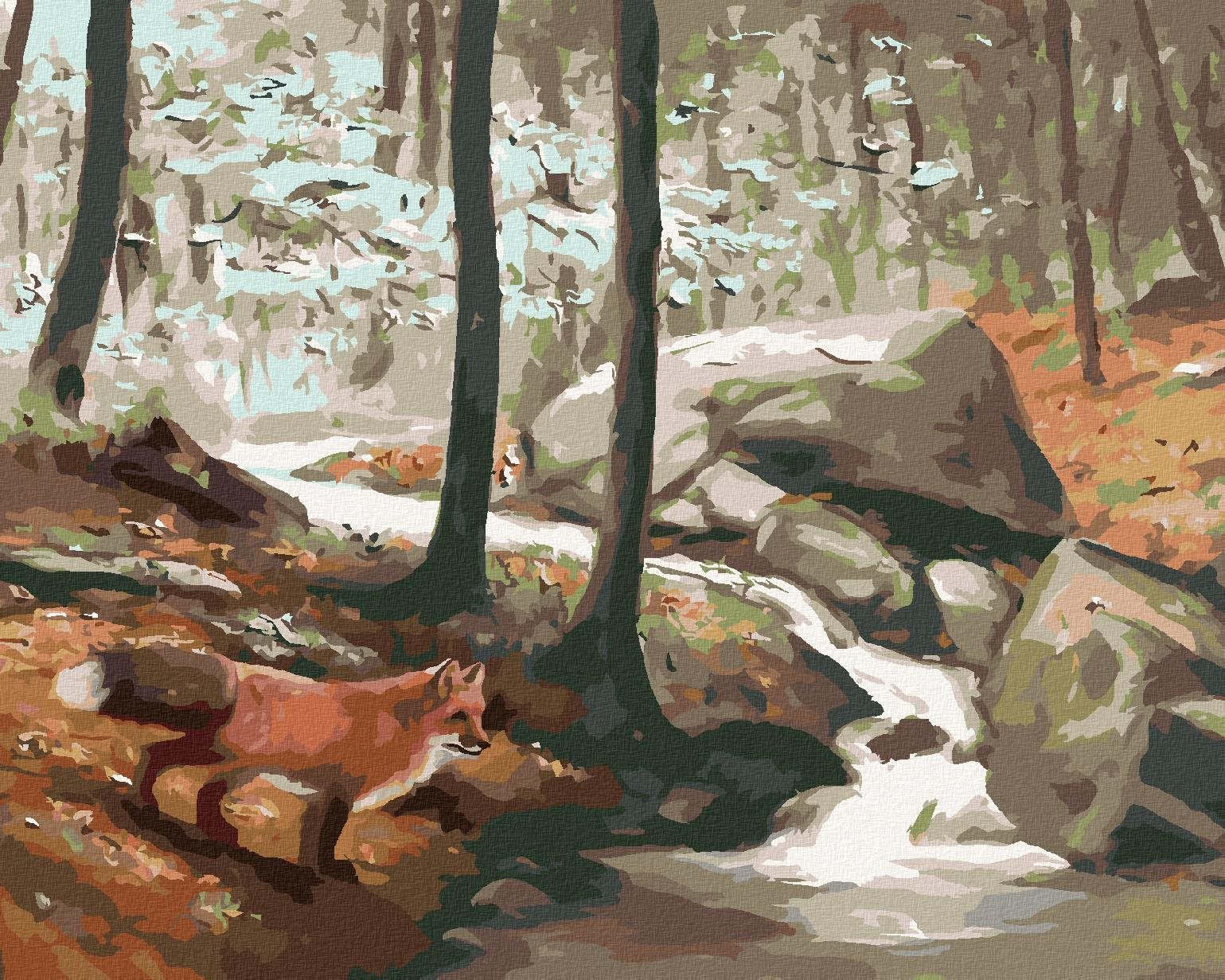 Zuty – Maľovanie Podľa Čísel – Líška Pri Potoku (D. Rusty Rust), 40 × 50 cm, Plátno