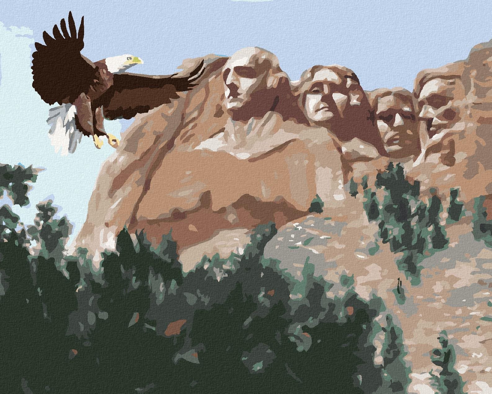 Zuty – Maľovanie Podľa Čísel – Orol Pri Mount Rushmore (D. Rusty Rust), 40 × 50 cm, Plátno