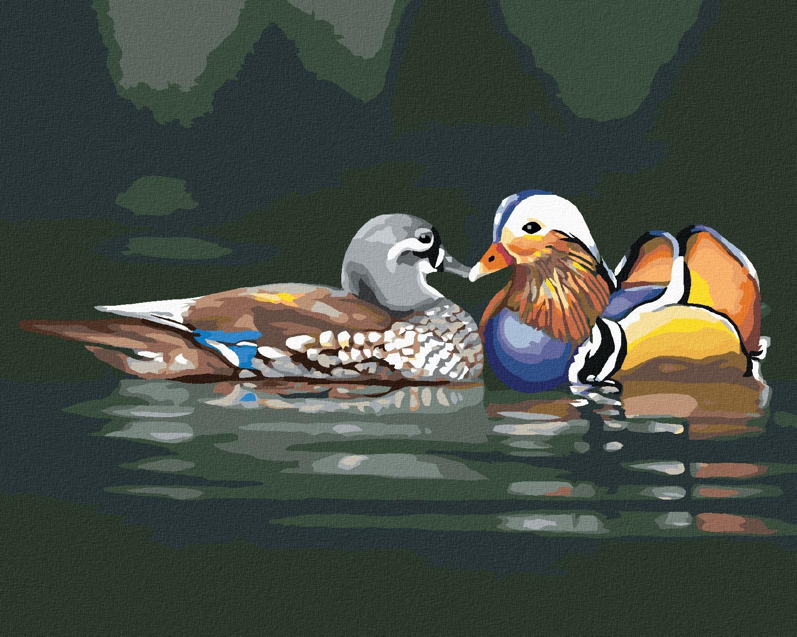 Zuty – Maľovanie Podľa Čísel – Zamilované Kačky Na Vode (D. Rusty Rust), 40 × 50 cm, Plátno + Rám