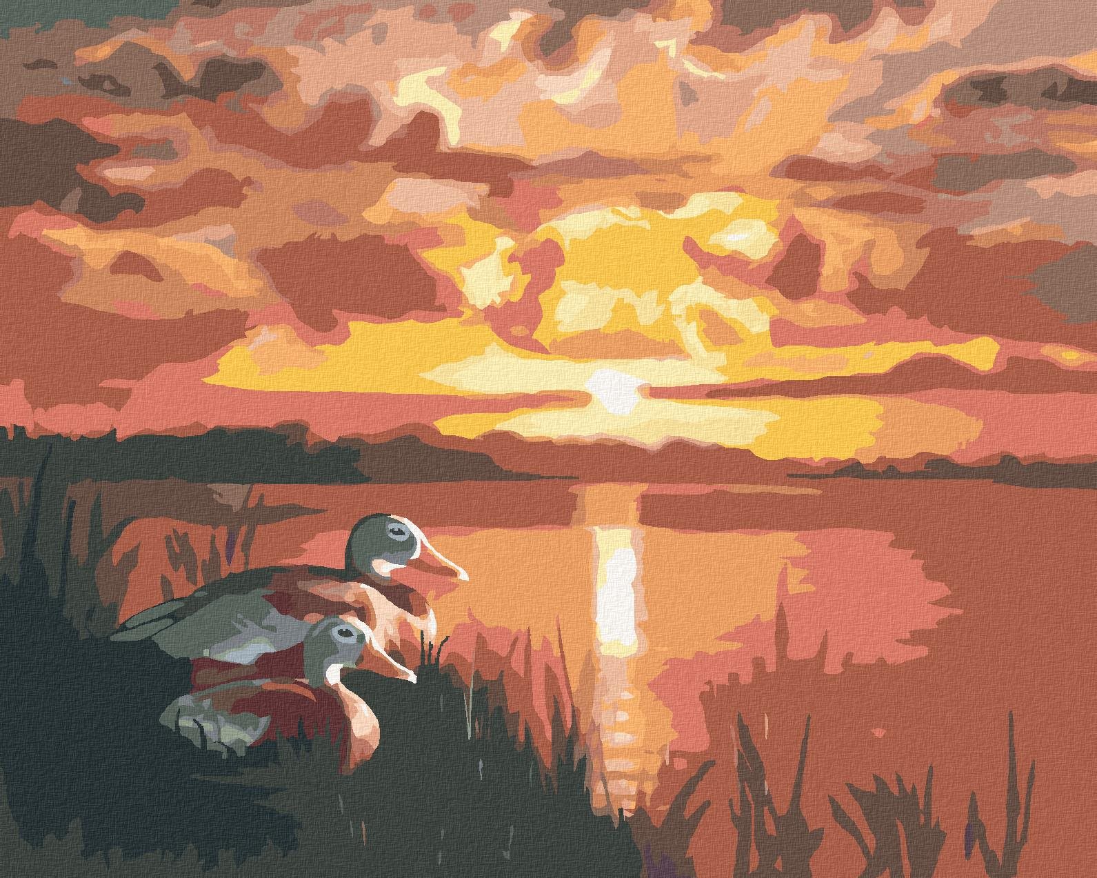 Zuty – Maľovanie Podľa Čísel – Kačice A Západ Slnka (D. Rusty Rust), 40 × 50 cm, Plátno