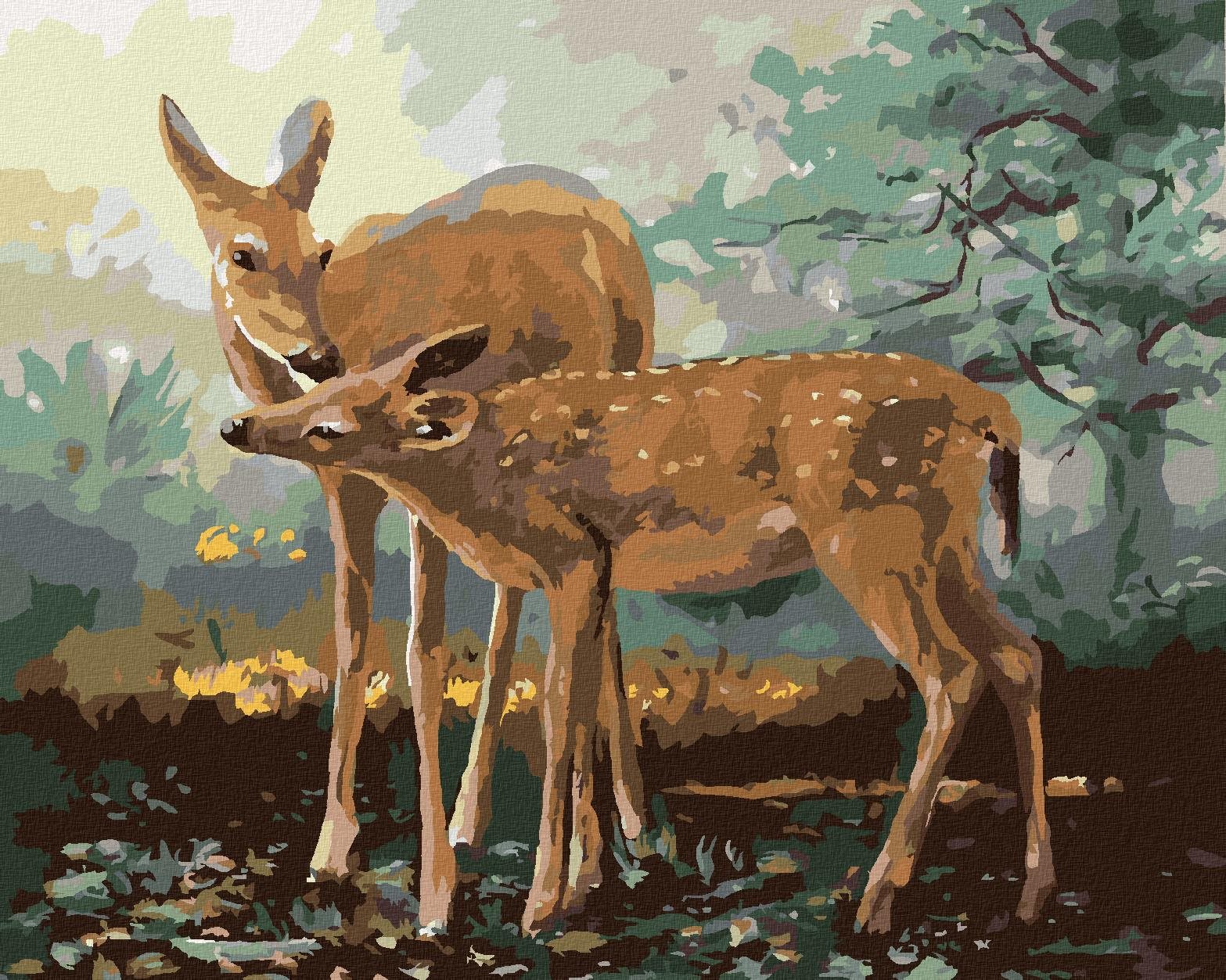 Zuty – Maľovanie Podľa Čísel – Srna A Srnčiatko (D. Rusty Rust), 40 × 50 cm, Plátno