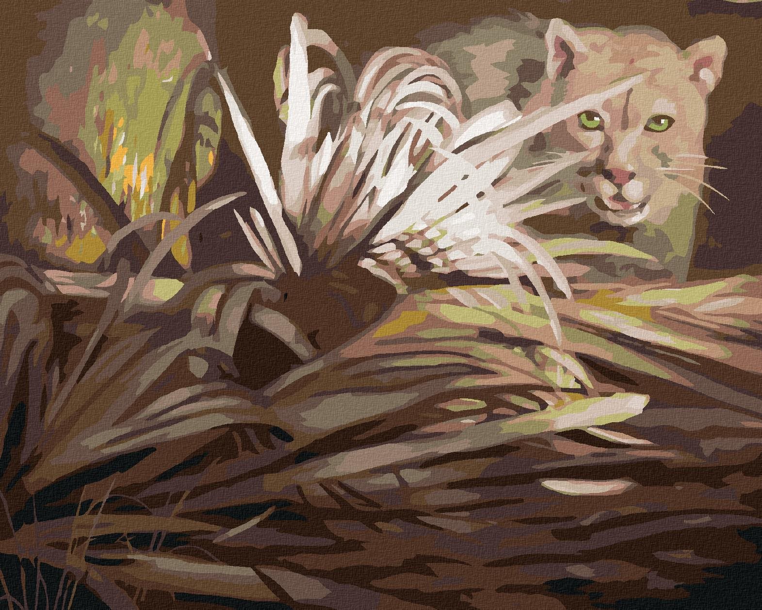 Zuty – Maľovanie Podľa Čísel – Puma A Listy (D. Rusty Rust), 40 × 50 cm, Plátno