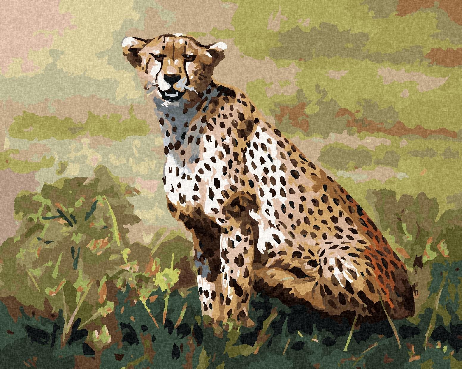 Zuty – Maľovanie Podľa Čísel – Sediaci Gepard (D. Rusty Rust), 40 × 50 cm, Plátno