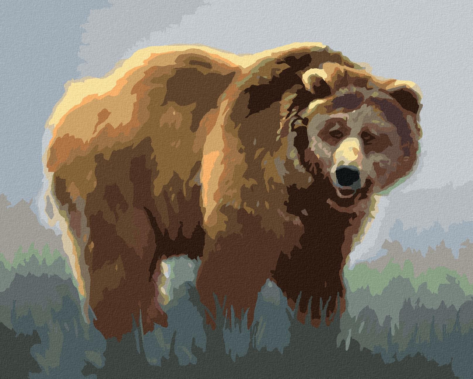 Zuty – Maľovanie Podľa Čísel – Medveď V Hmle (D. Rusty Rust), 40 × 50 cm, Plátno