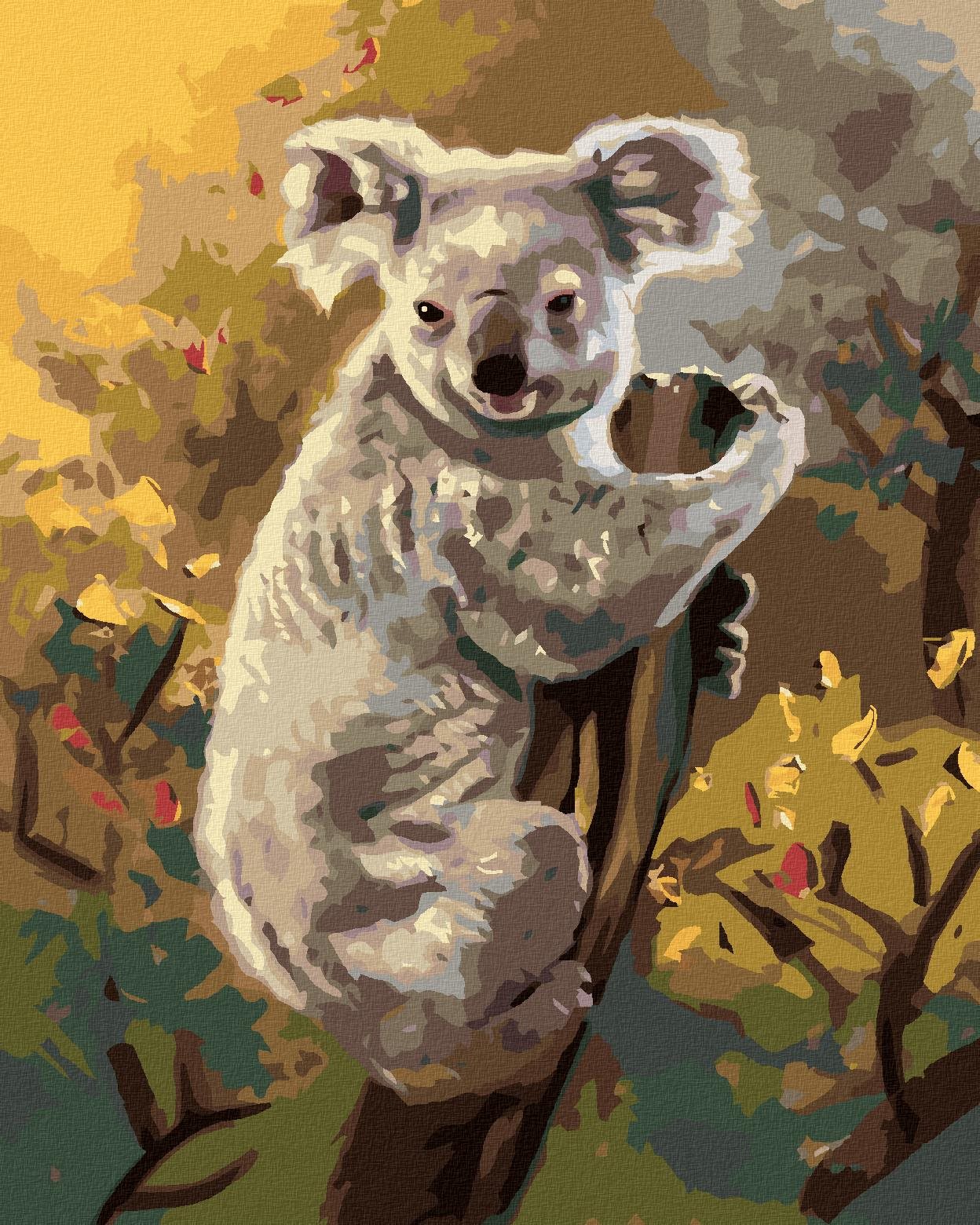 Zuty – Maľovanie Podľa Čísel – Koala Na Kmeni Stromu (D. Rusty Rust), 40 × 50 cm, Plátno