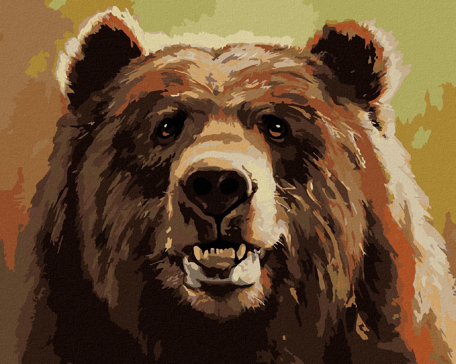 Zuty – Maľovanie Podľa Čísel – Medveď A Úsmev (D. Rusty Rust), 40 × 50 cm, Plátno + Rám