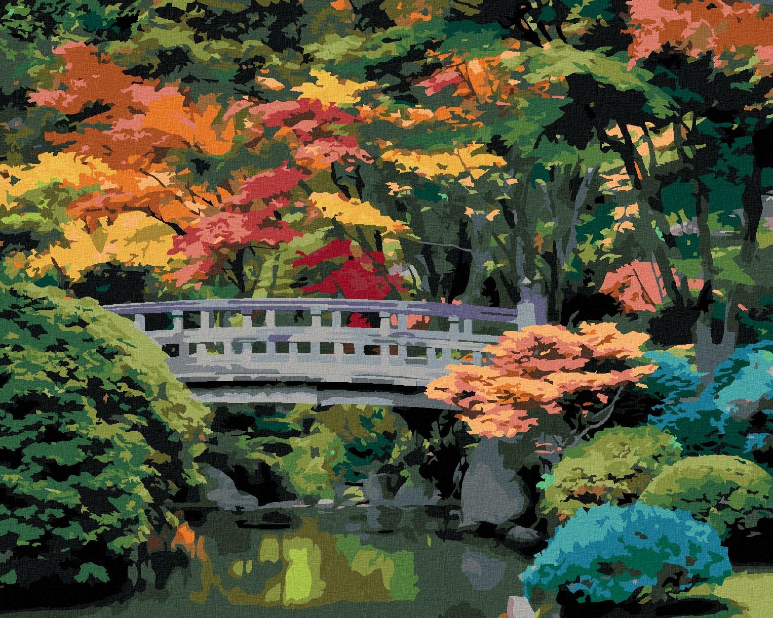 Zuty – Maľovanie Podľa Čísel – Japonská Záhrada (Dennis Frates), 40 × 50 cm, Plátno