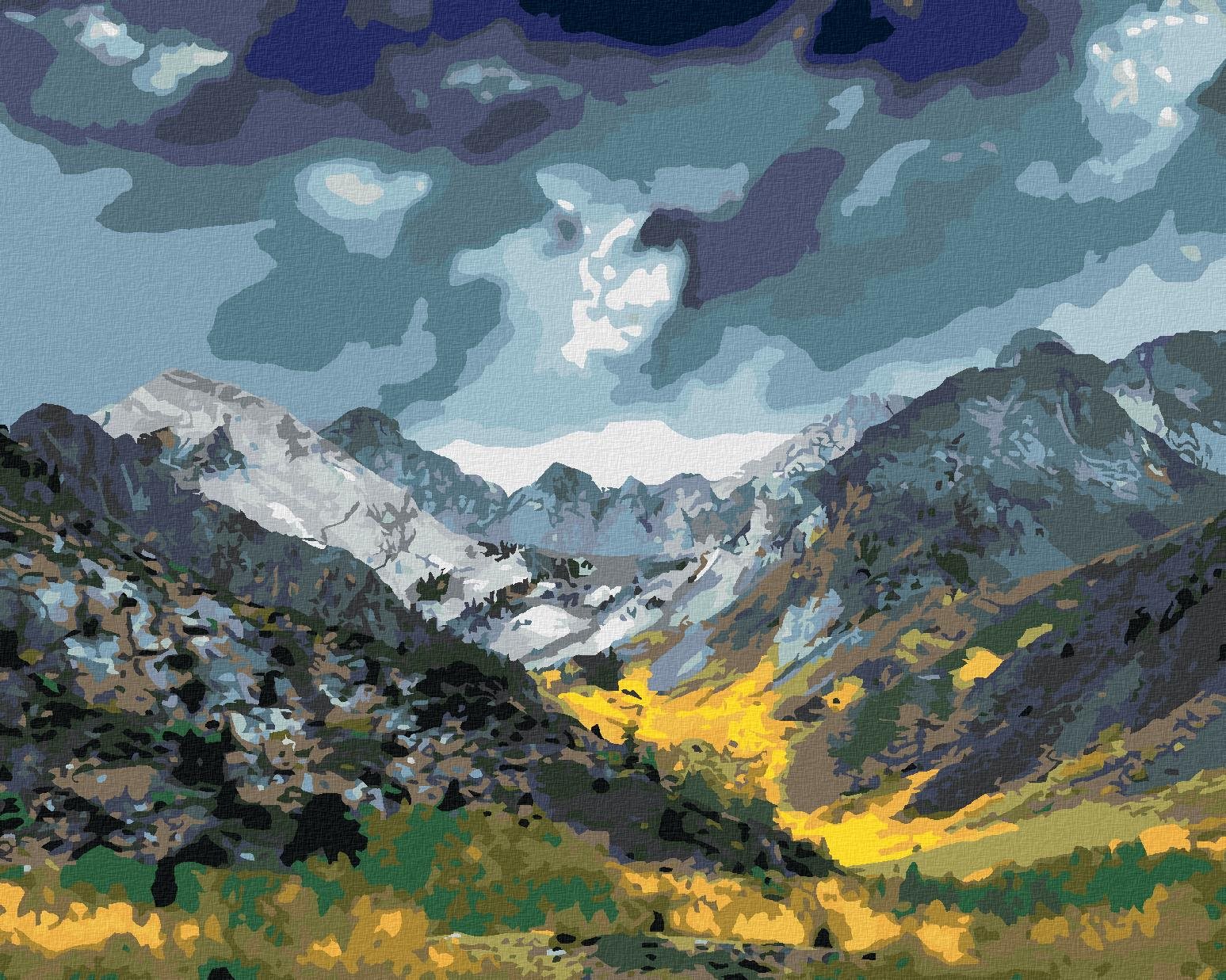 Zuty – Maľovanie Podľa Čísel – Mračná Nad Horami (Dennis Frates), 40 × 50 cm, Plátno