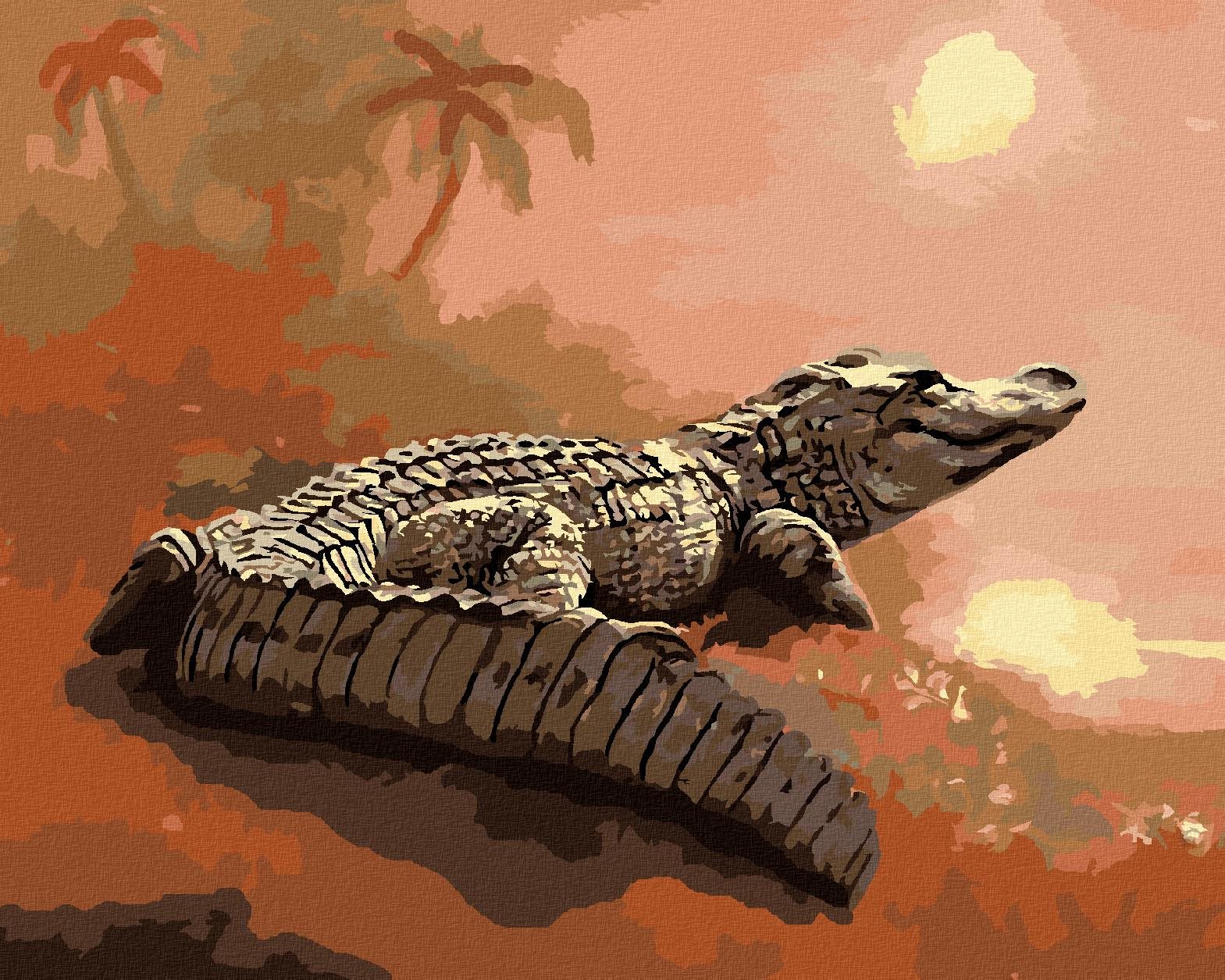 Zuty – Maľovanie Podľa Čísel – Aligátor Hľadiaci Do Vody (D. Rusty Rust), 40 × 50 cm, Plátno