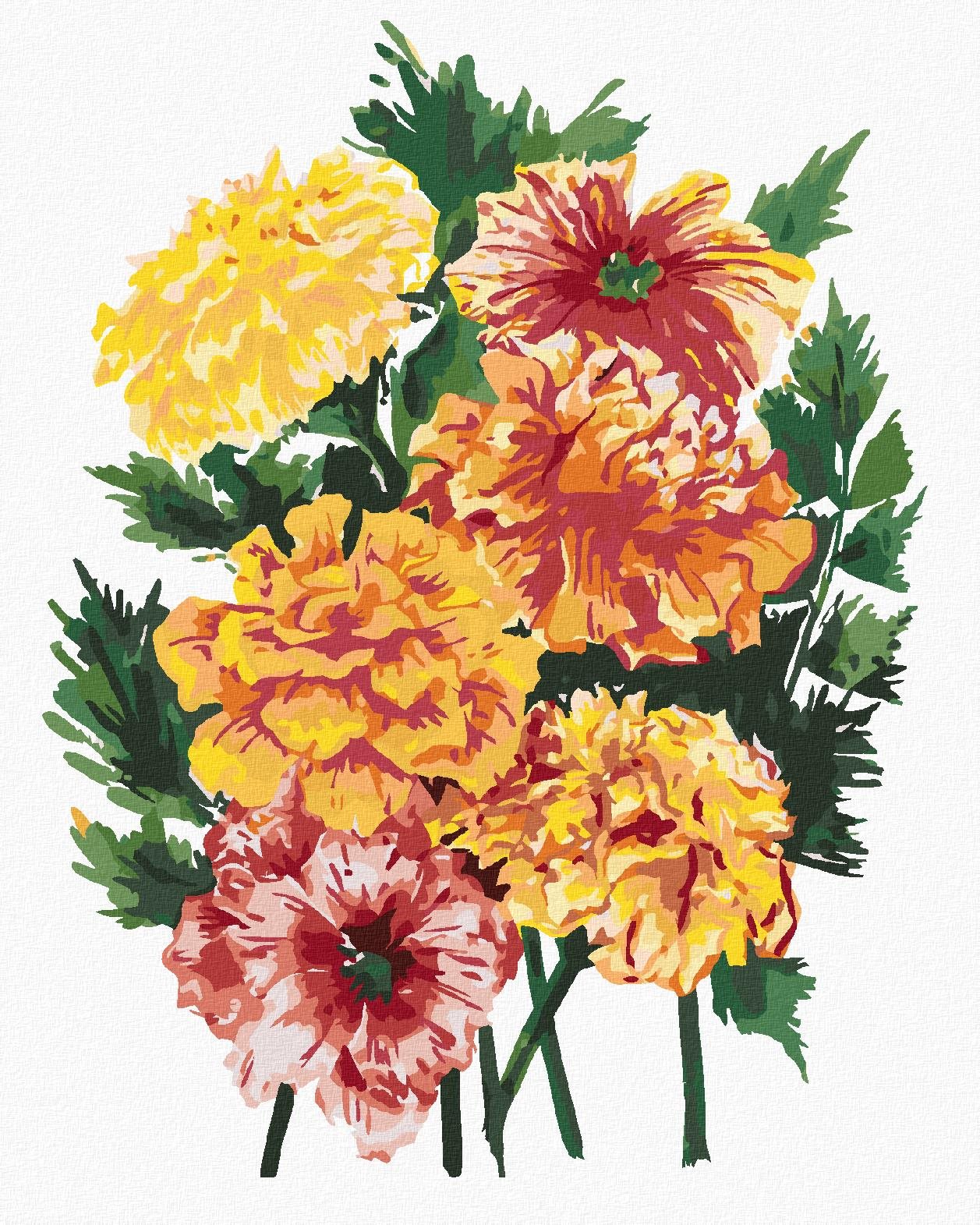 Zuty – Maľovanie Podľa Čísel – Kvetina Mesiačik (Alexandria Gilbert), 80 × 100 cm, Plátno