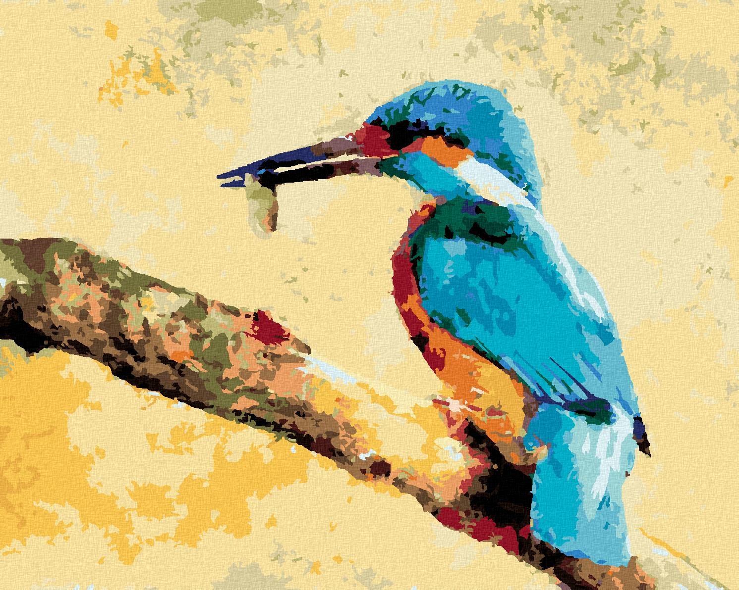 Zuty – Maľovanie Podľa Čísel – Rybárik So Svojou Potravou, 40 × 50 cm, Plátno