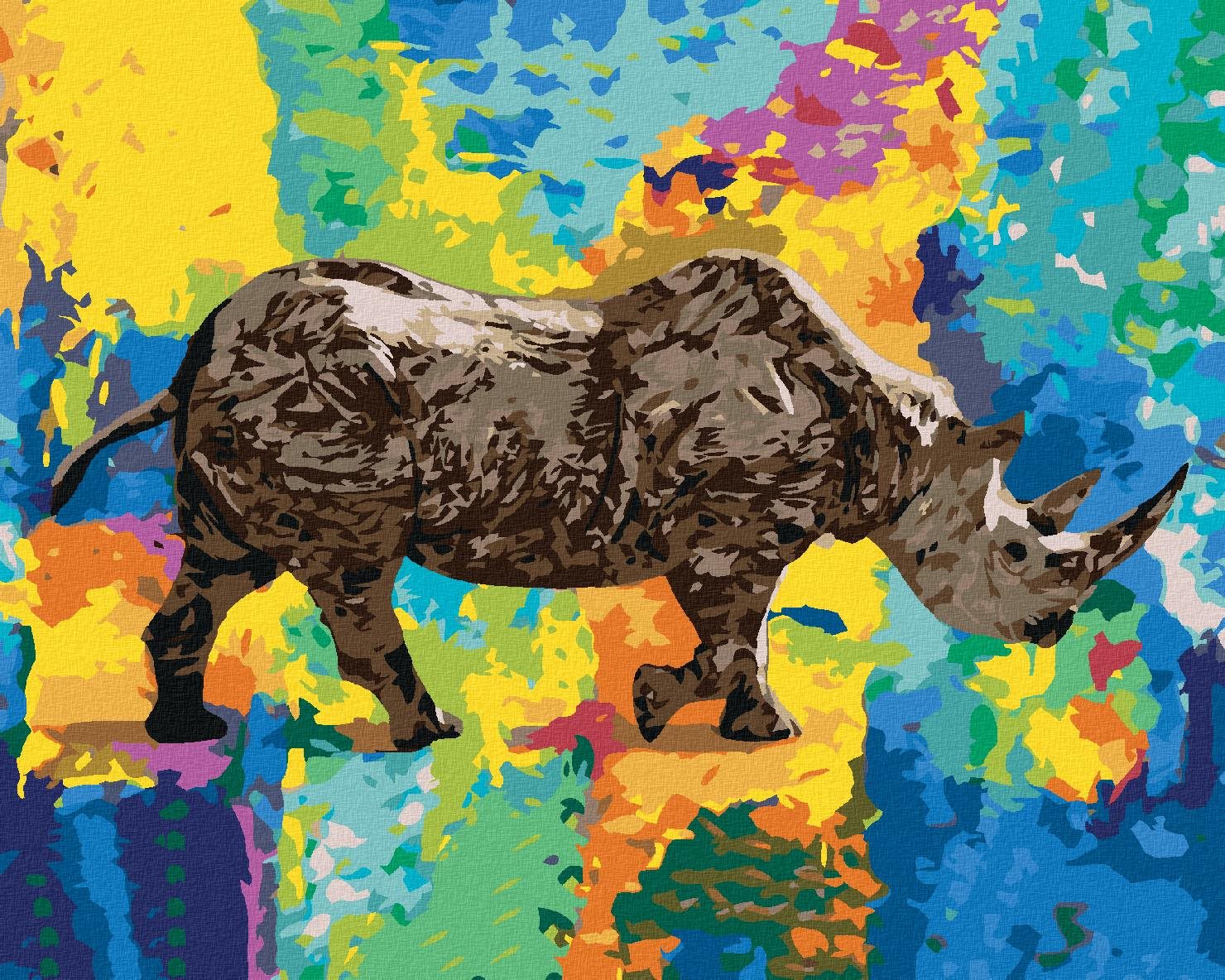 Zuty – Maľovanie Podľa Čísel – Nosorožec, 40 × 50 cm, Plátno + Rám