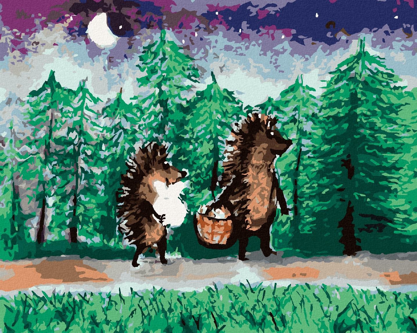 Zuty – Maľovanie Podľa Čísel – Ježko S Kamarátom Na Hríboch, 80 × 100 cm, Plátno