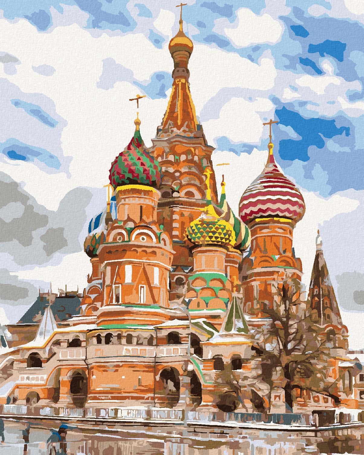 Zuty – Maľovanie Podľa Čísel – Saint Basil'S Cathedral V Moskve, 40 × 50 cm, Plátno + Rám